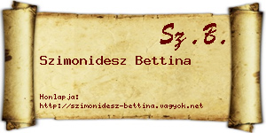 Szimonidesz Bettina névjegykártya